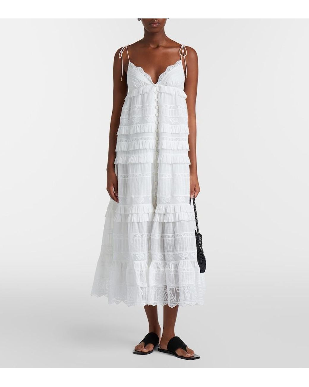 Zimmermann White Solstice Cotton Midi Dress