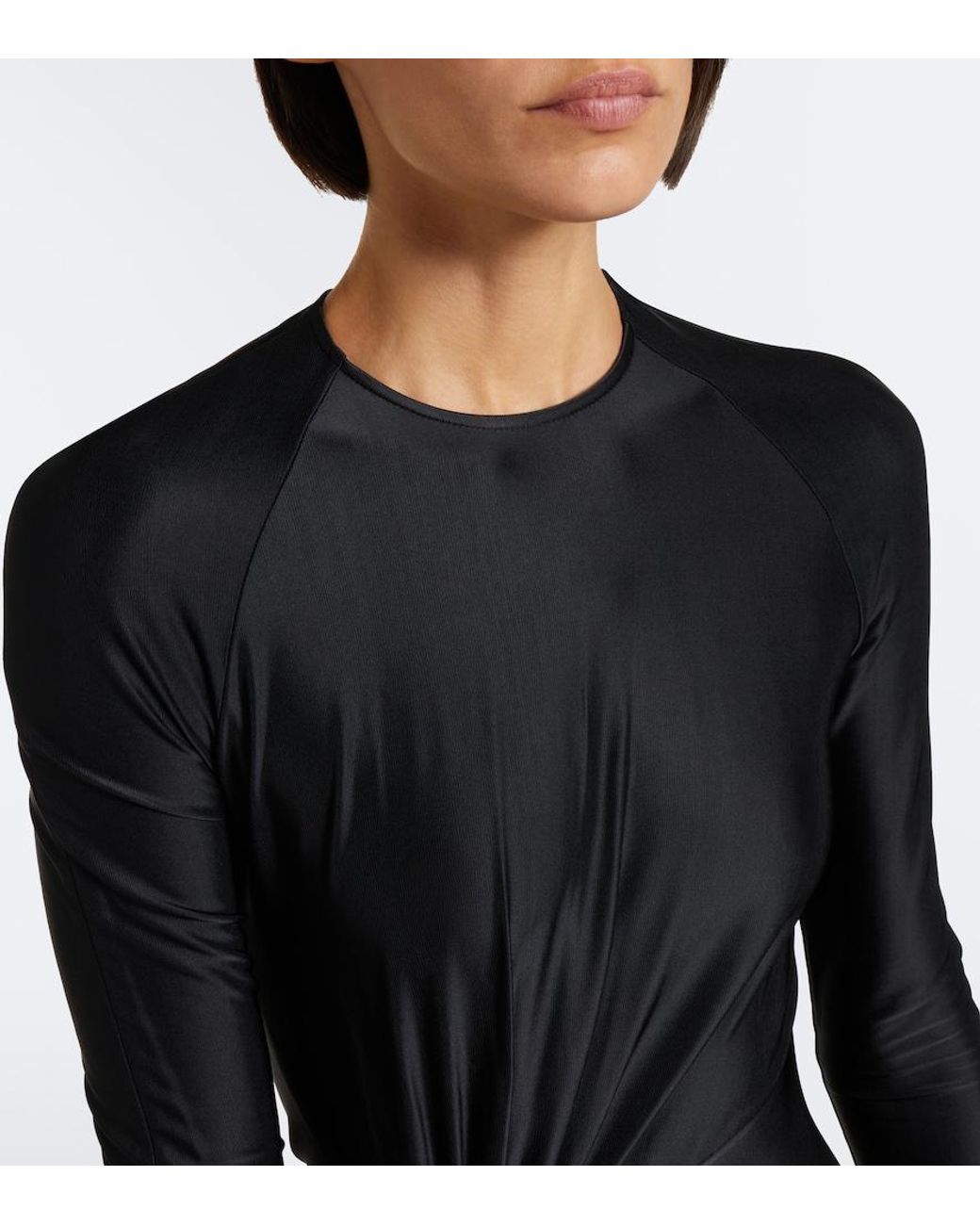 Victoria Beckham Black Florence Gathered Jersey Gown