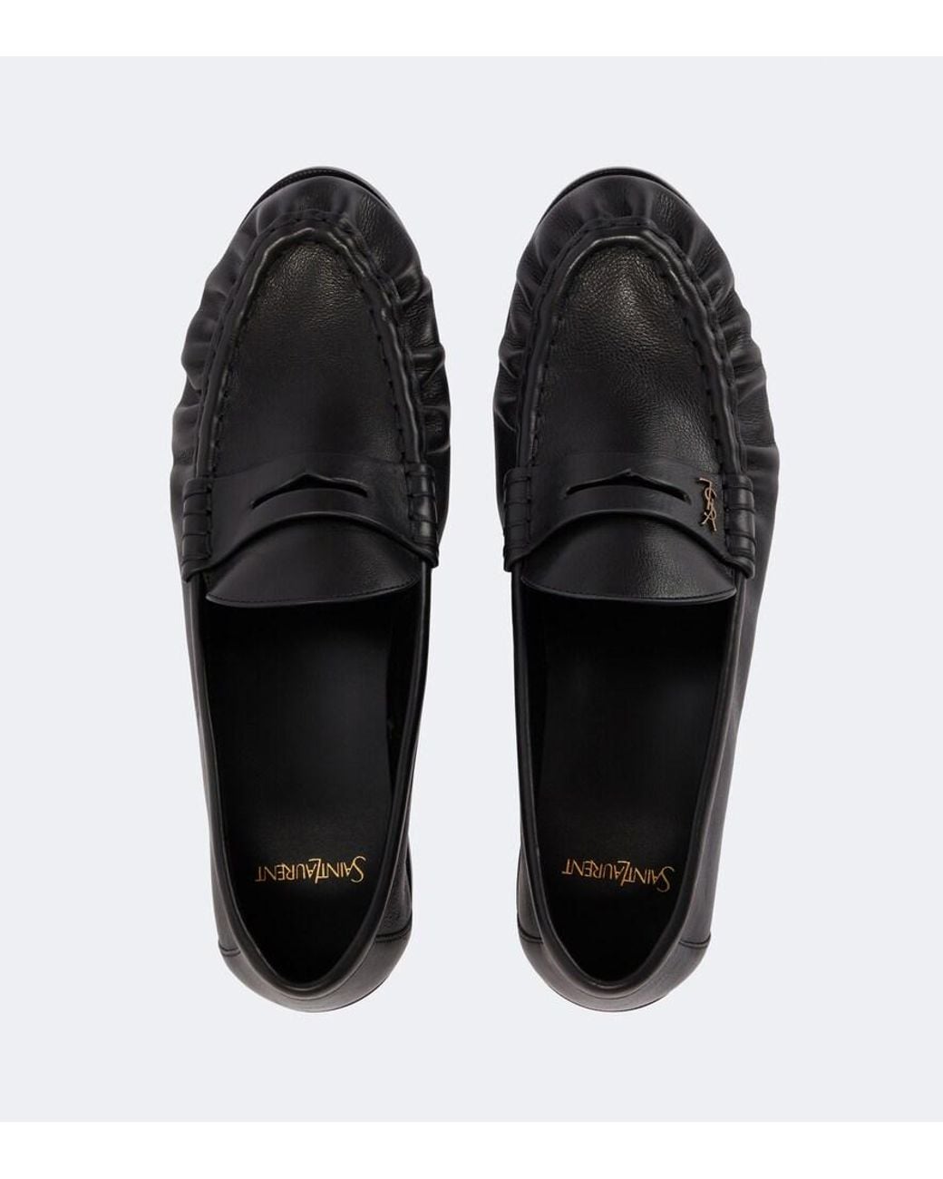 Saint Laurent Black Le Loafer Leather Penny Loafers for men