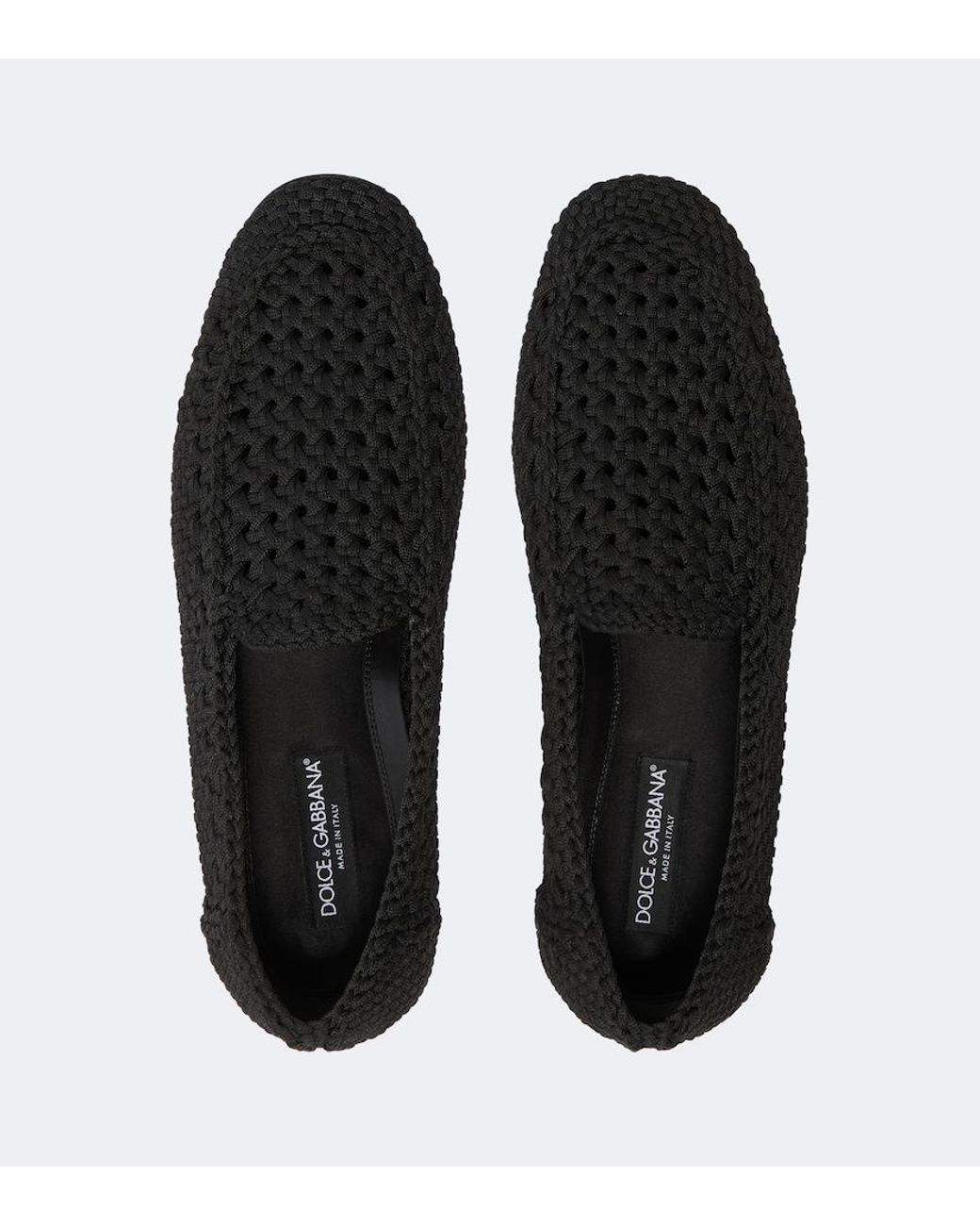Dolce & Gabbana Black Woven Loafers for men