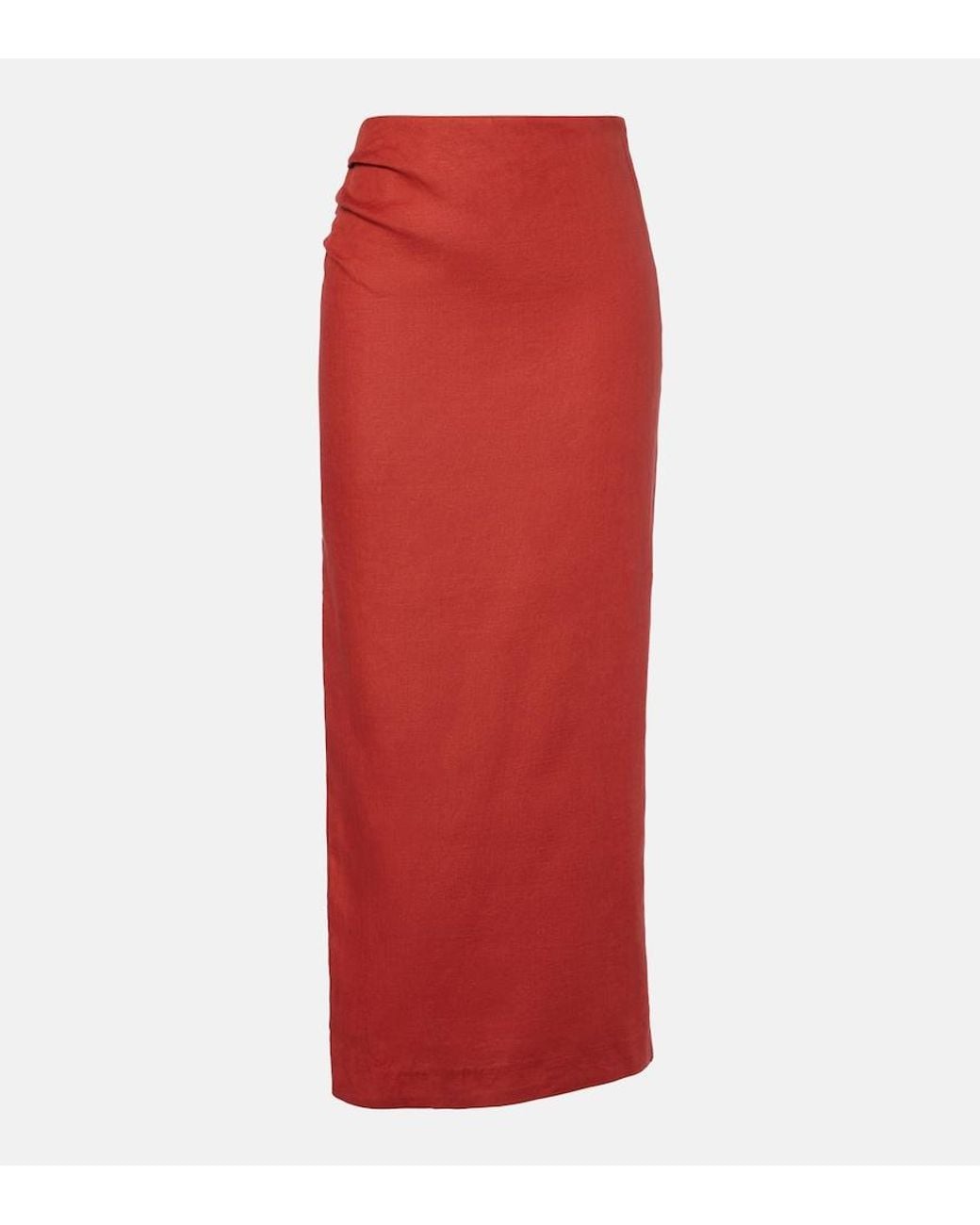 Sir Red Linen Maxi Skirt