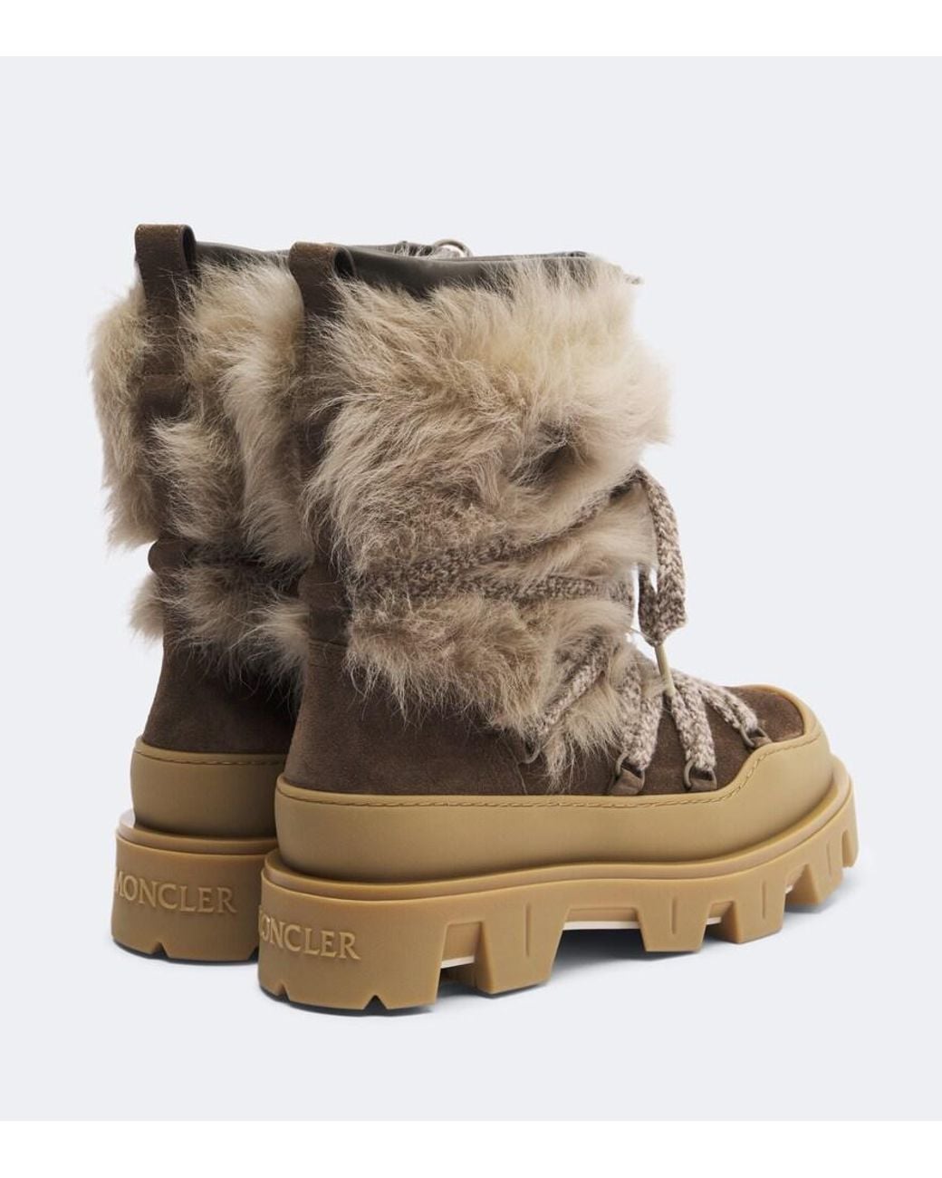 Moncler Natural Peak Apres Shearling Snow Boots
