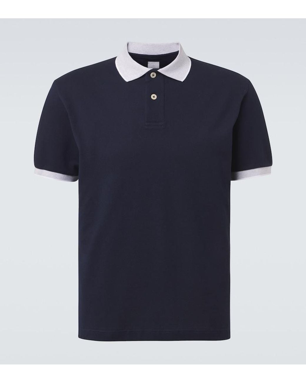 Eleventy Blue Cotton Pique Polo Shirt for men