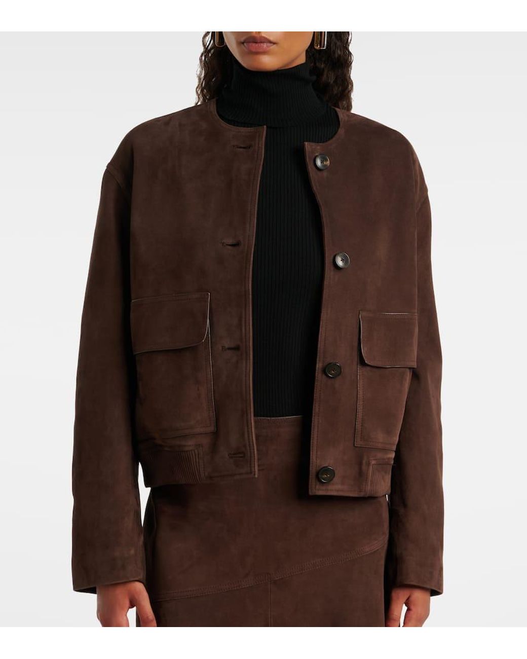 Yves Salomon Brown Suede Jacket