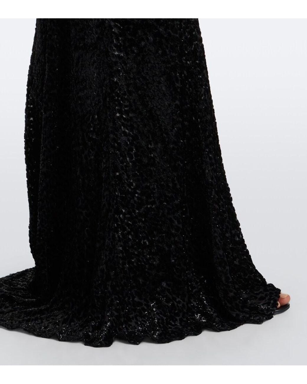 Alex Perry Black Devore Bustier Gown