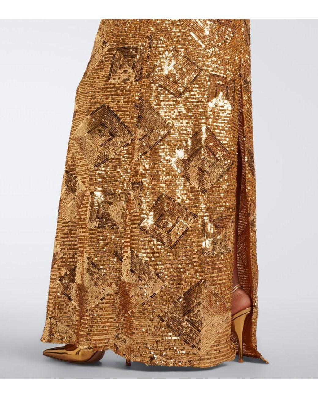 Taller Marmo Metallic Miami Sequined Gown