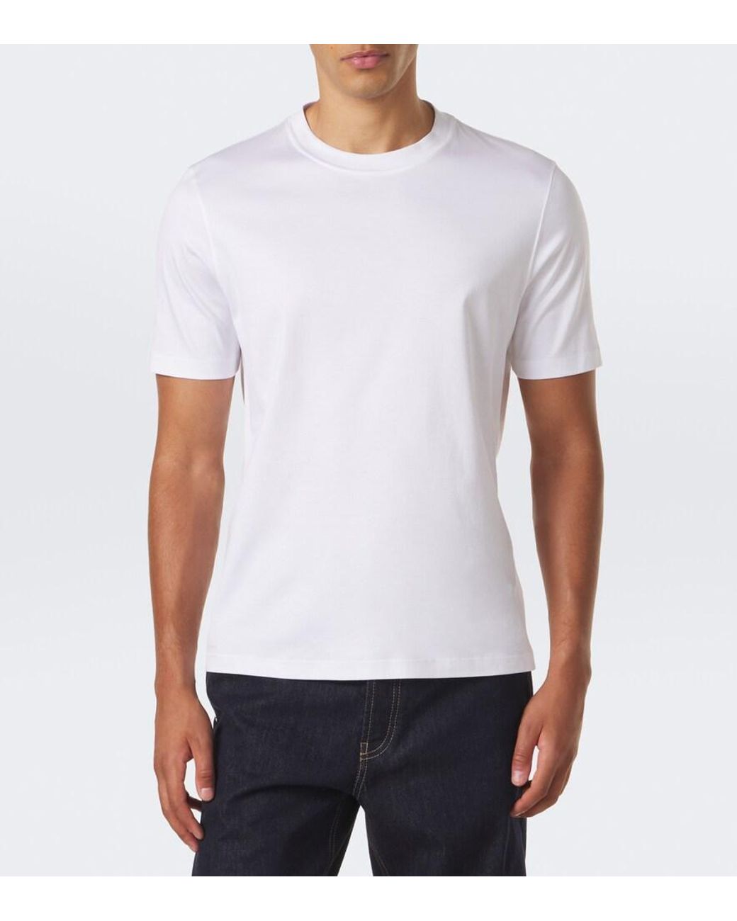 Brunello Cucinelli White Cotton Jersey T-Shirt for men