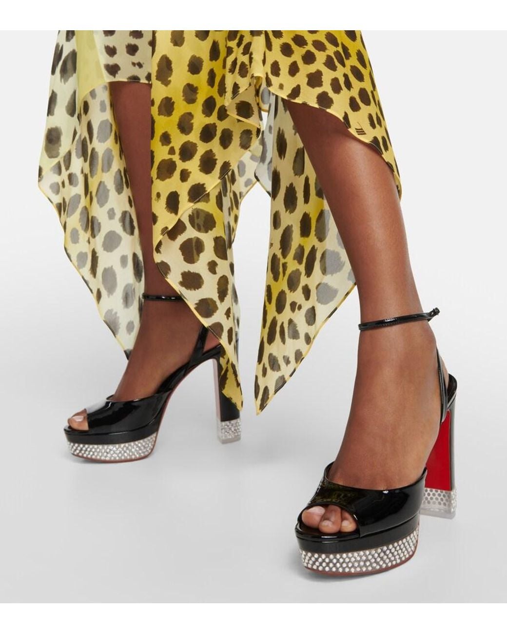 Christian Louboutin Black Cassandrina Alta 130 Embellished Sandals