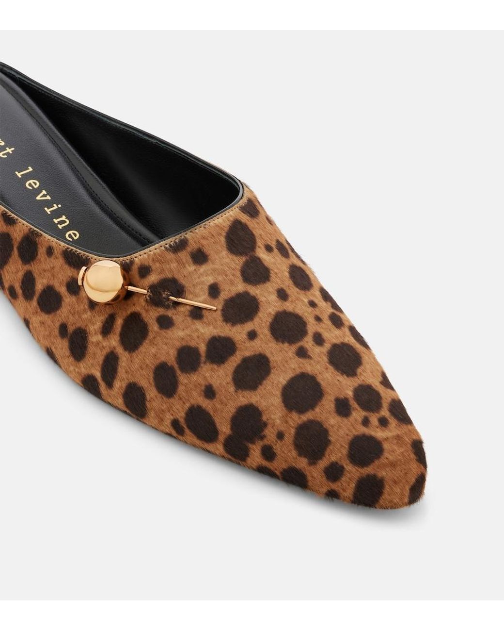 Herbert Levine Brown Sleep On It Cheetah-Print Calf Hair Mules