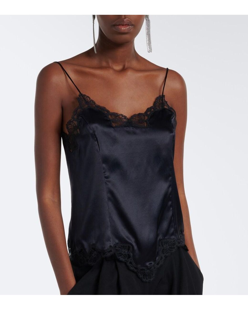 Isabel Marant Black Amael Silk-Blend Satin Camisole
