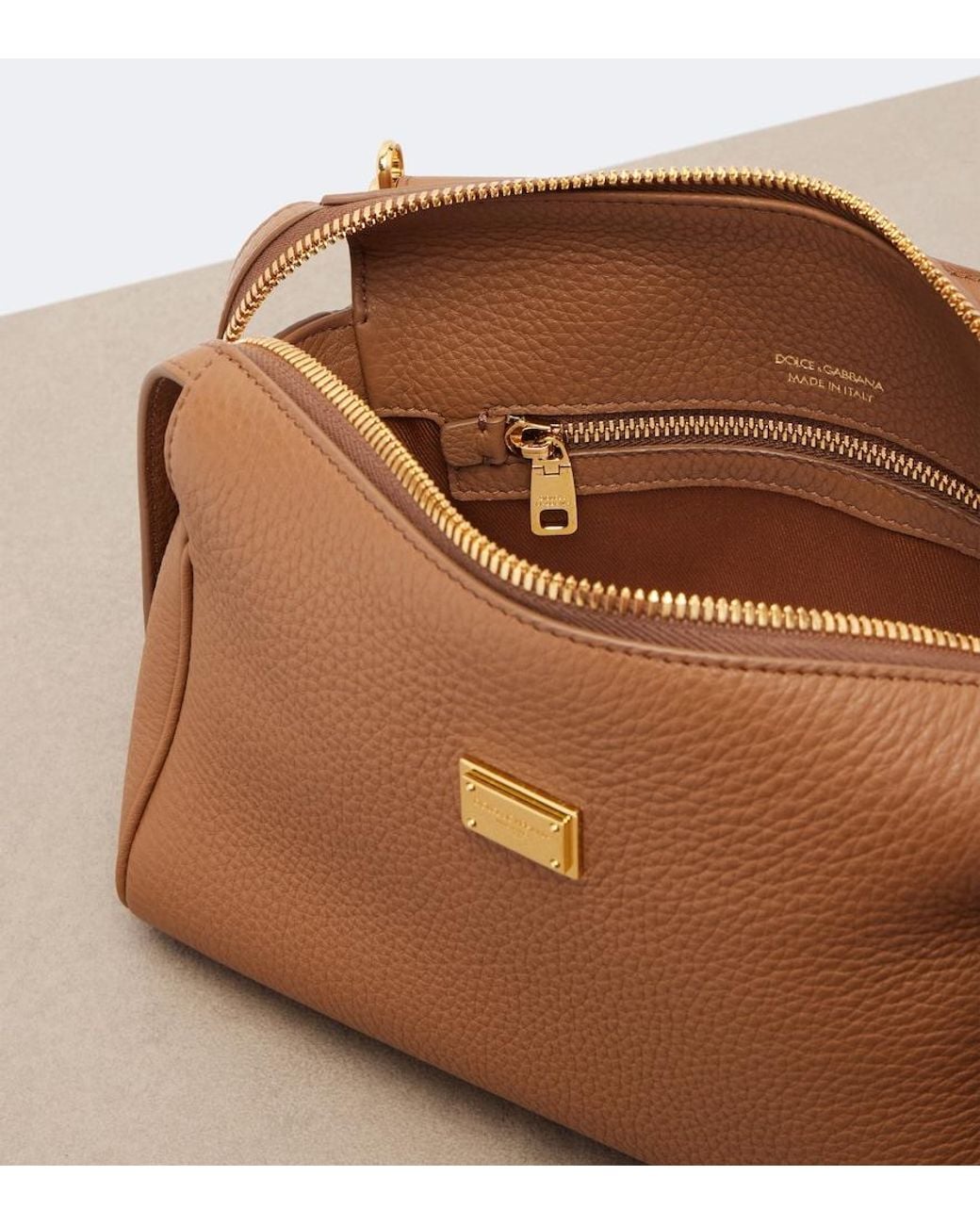Dolce & Gabbana Brown Vittoria Small Leather Top-Handle Bag