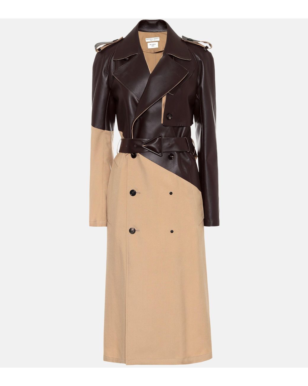 コート Bottega Veneta Double-Breasted Wool Trench Coat BOTTEGA VENETA Double-Breasted Wool Trench Coat in Algae