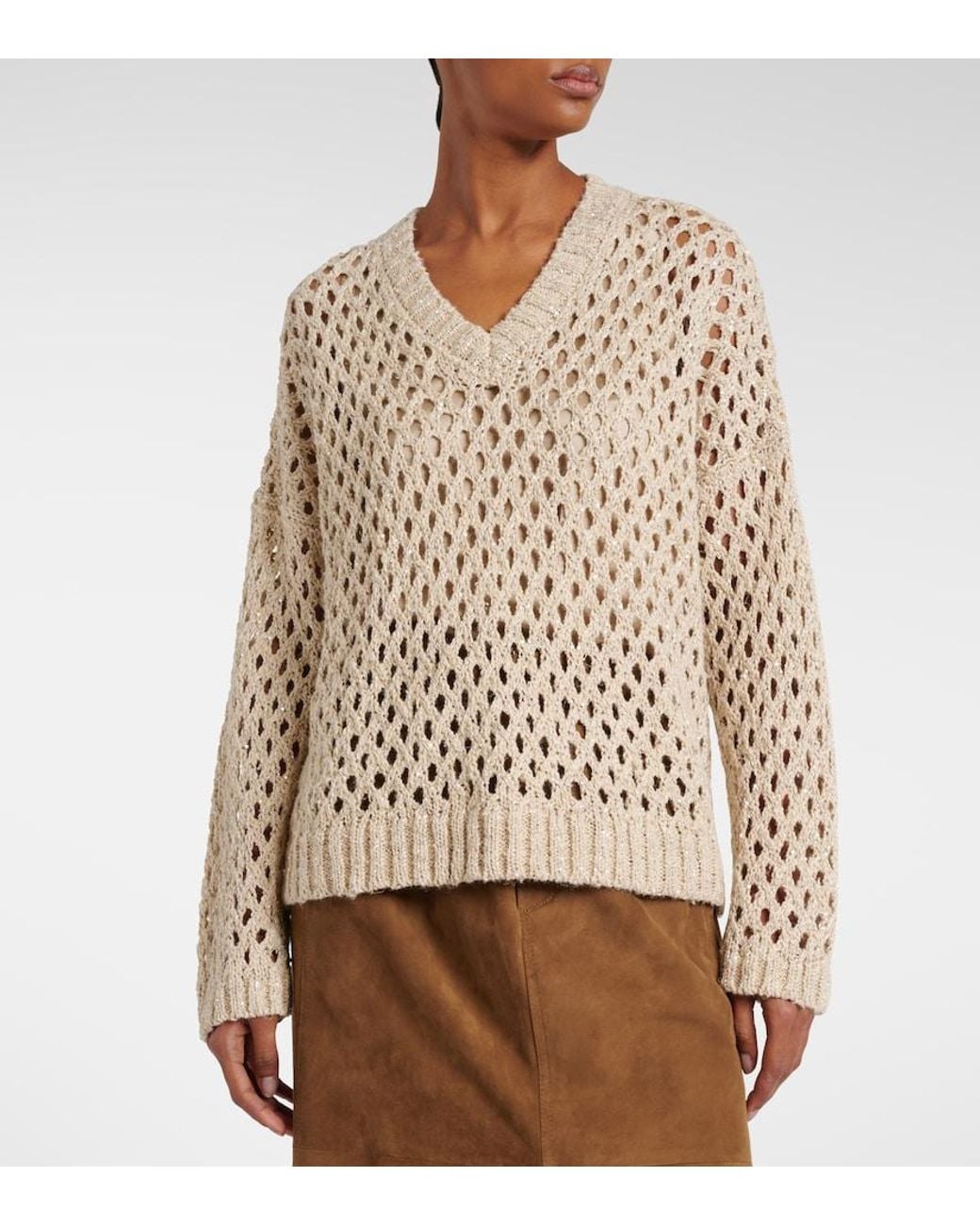 Pullover di Brunello Cucinelli in Natural
