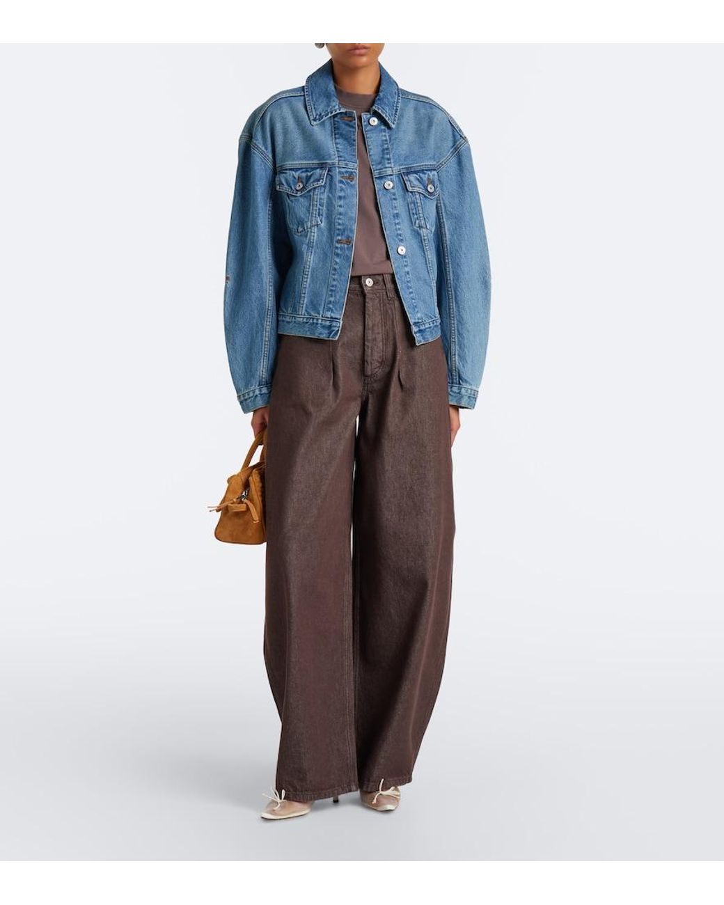 Jacquemus Brown Gros Grain Cotton-Blend Jersey T-Shirt