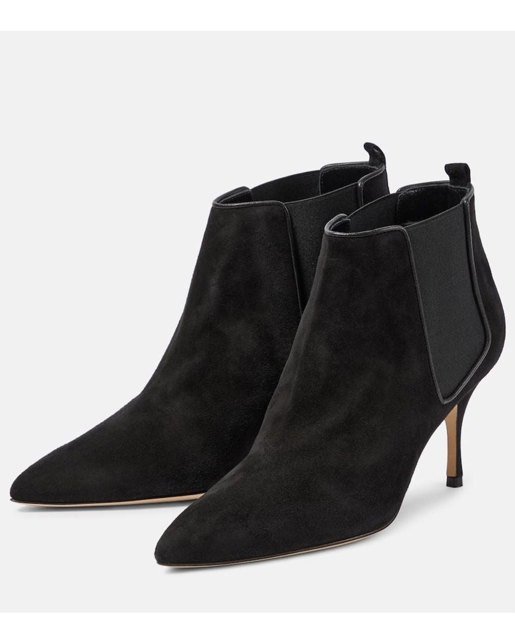 Manolo Blahnik Black Dildi Otto Suede Ankle Boots