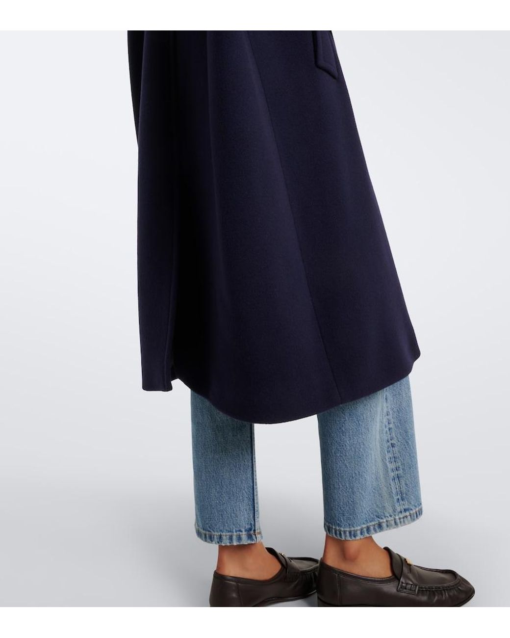 Chloé Blue Double Breasted Wool-Blend Coat