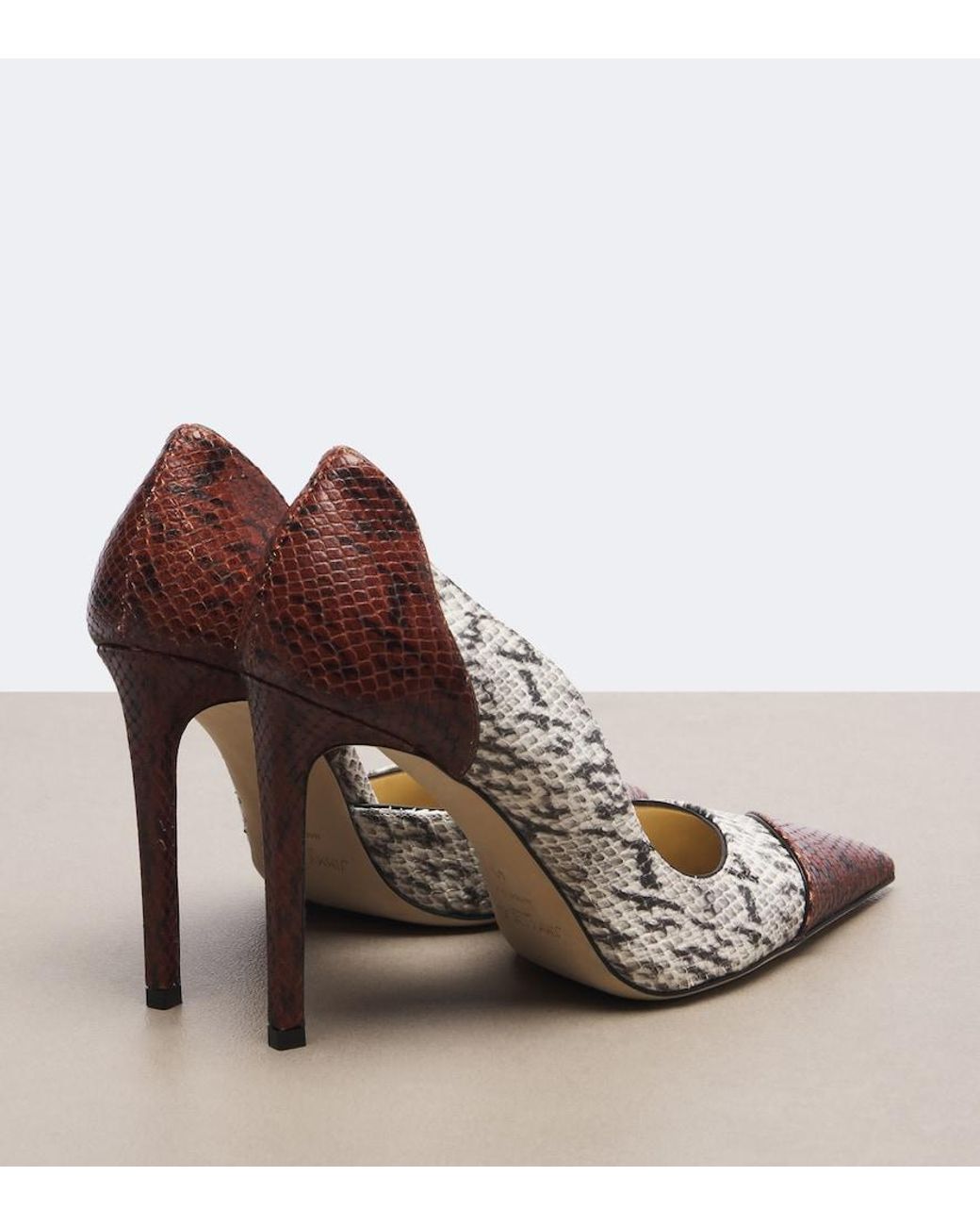 Jimmy Choo Brown Brigitte Snake-Effect Leather Pumps