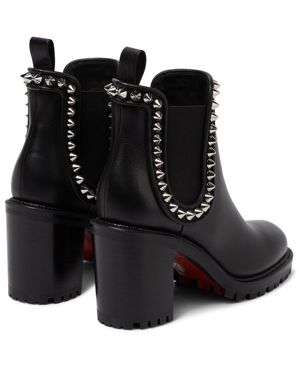 Christian Louboutin Capahutta Embellished Leather Ankle Boots in Black |  Lyst