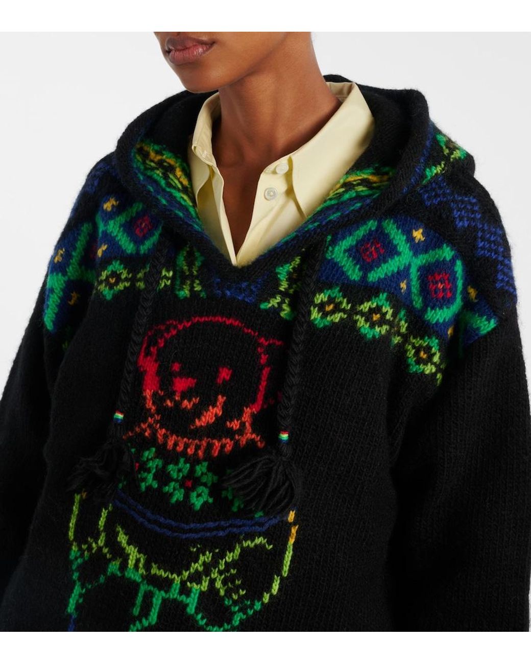 Polo Ralph Lauren Black Hooded Wool Sweater
