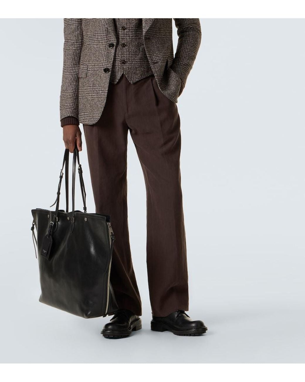 Dolce & Gabbana Black Atene Leather Tote Bag for men