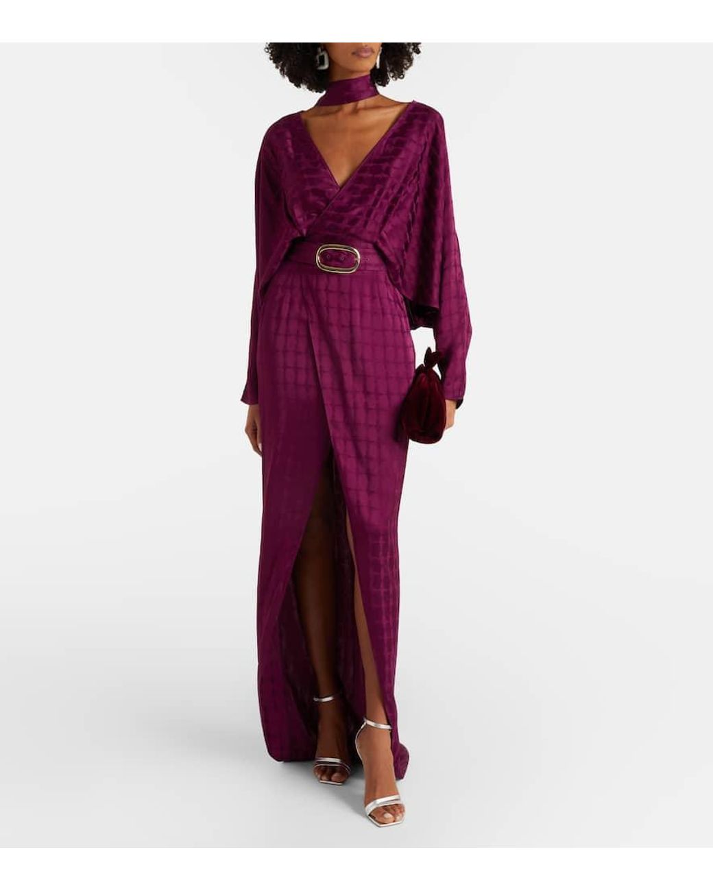‎Taller Marmo Purple Wickelkleid Dunaway Aus Cady