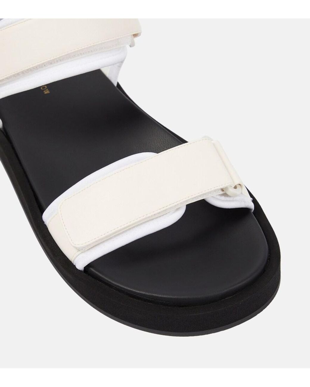The Row Black Sandalen Hook And Loop Mit Leder