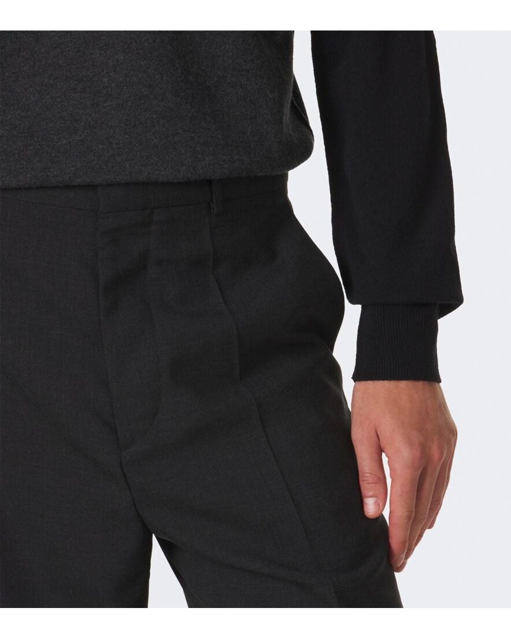Maison Margiela Black Wool Wide-Leg Pants for men