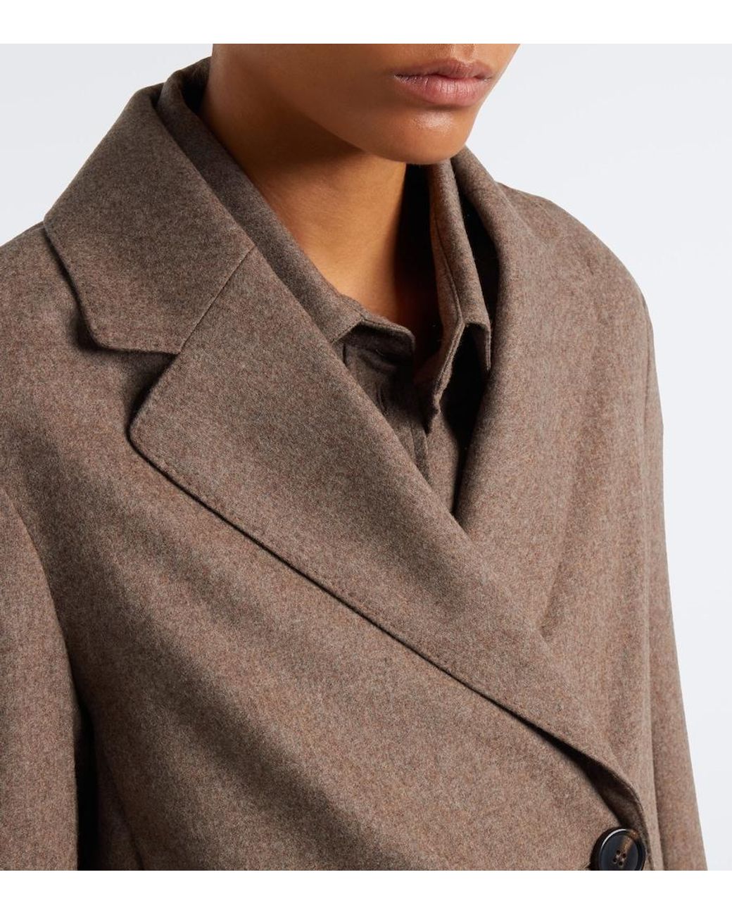 Max Mara Brown Double-Breasted Wool Blazer