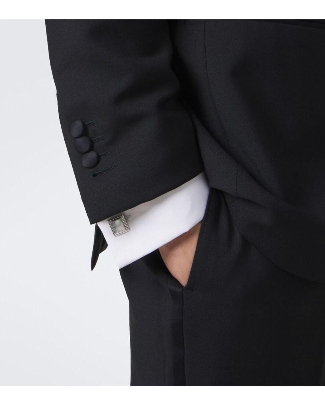 Dunhill White Sterling Cufflinks With Mother-Of-Pearls for men