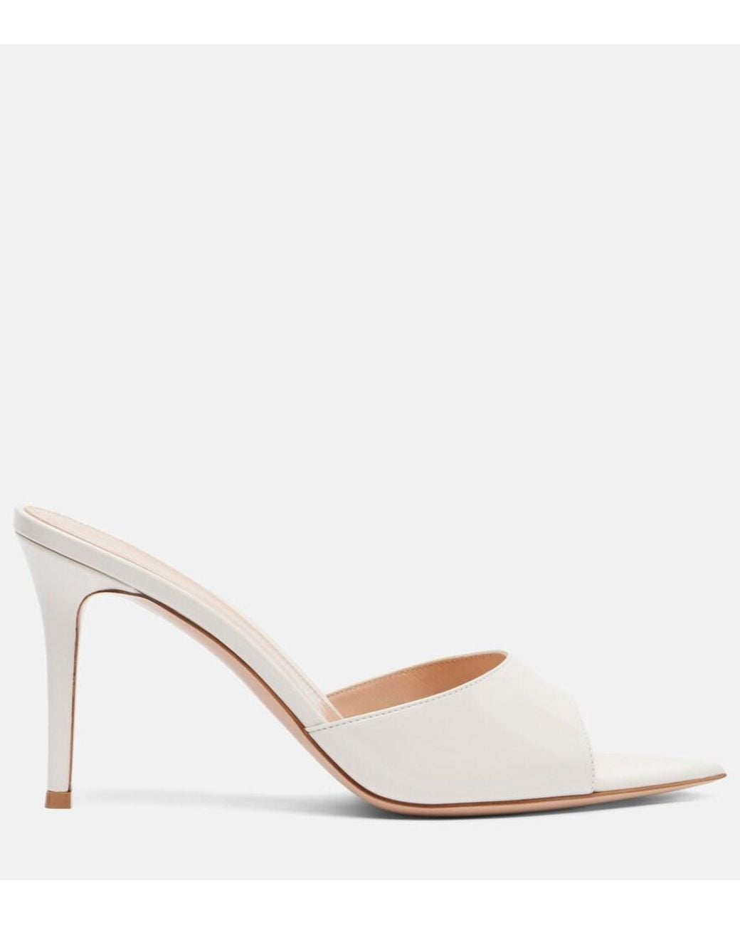 Gianvito Rossi Natural Elle 85 Patent Leather Mules