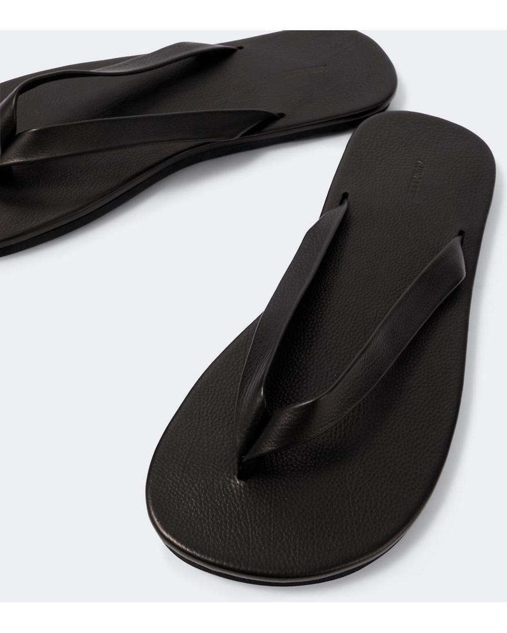 Auralee Black Leather Thong Sandals for men