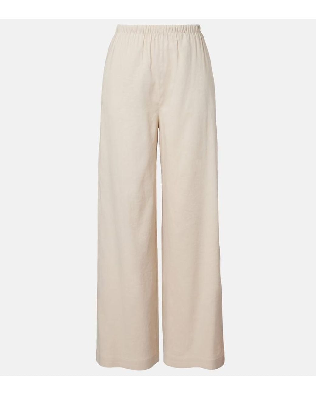 Max Mara Natural Destino Linen-Blend Wide-Leg Silhouette