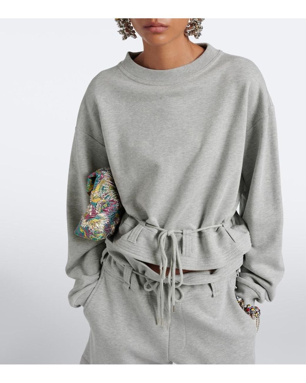 Dries Van Noten Gray Cotton Jersey Sweatshirt