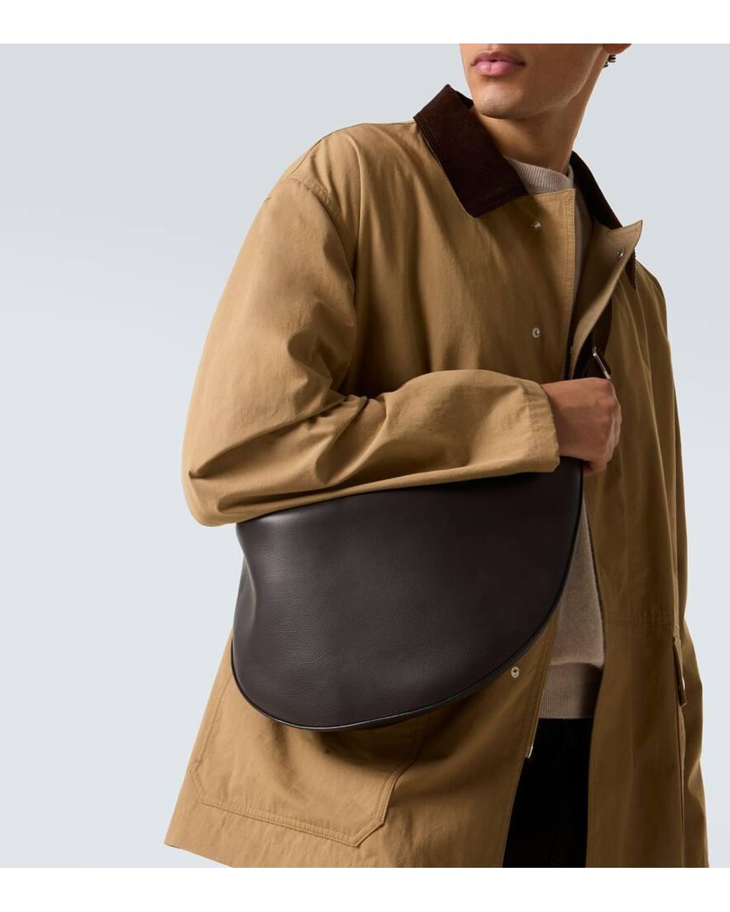 The Row Black Leather Crossbody Bag for men