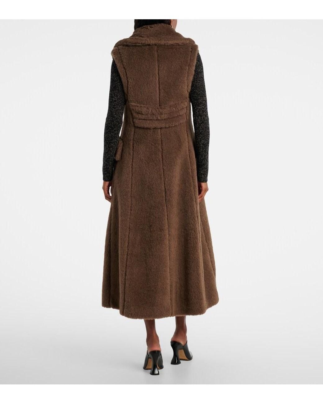 Max Mara Brown Alpaca, Wool, And Silk Teddy Coat
