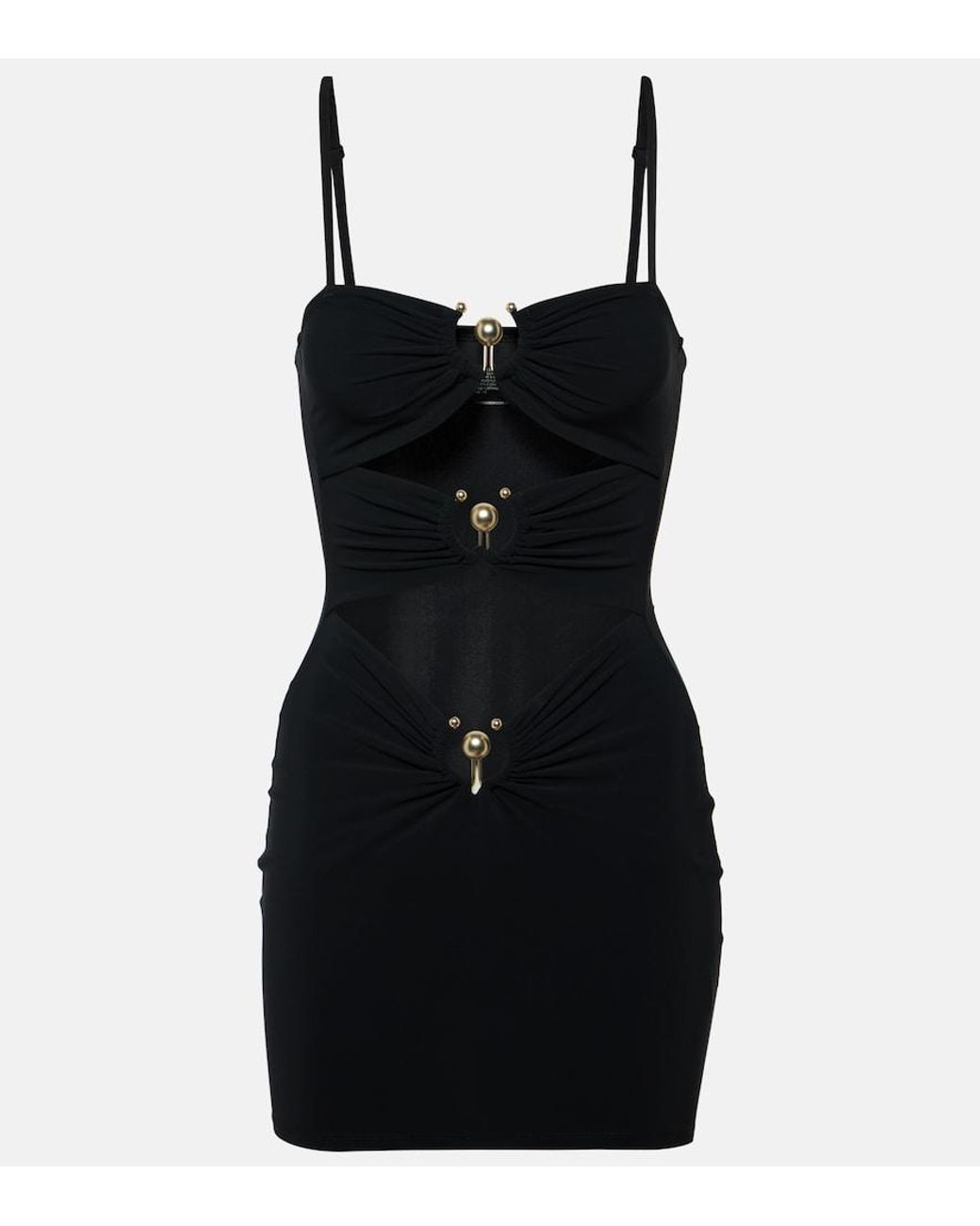 Christopher Esber Black Pierced Orbit Minidress