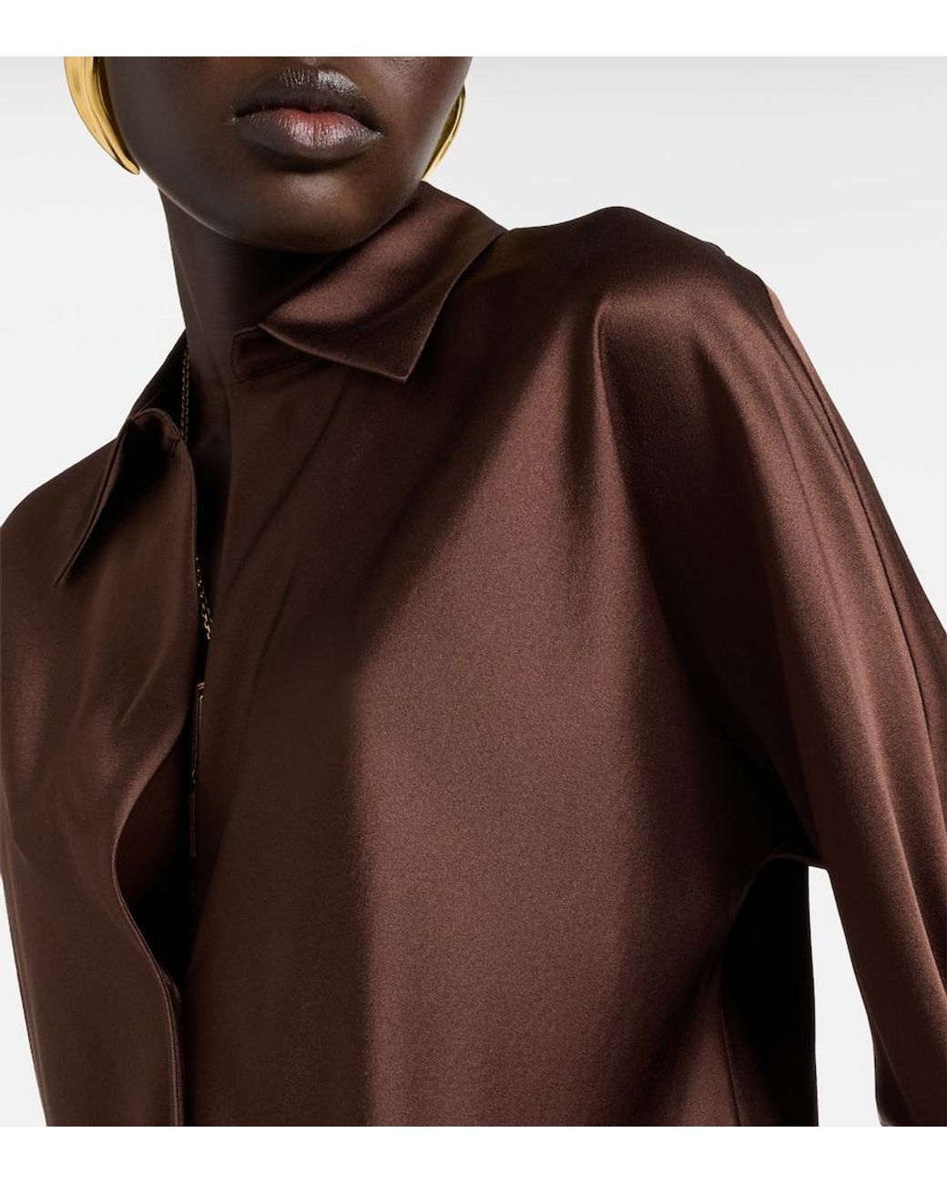 Vince Brown Silk Shirt