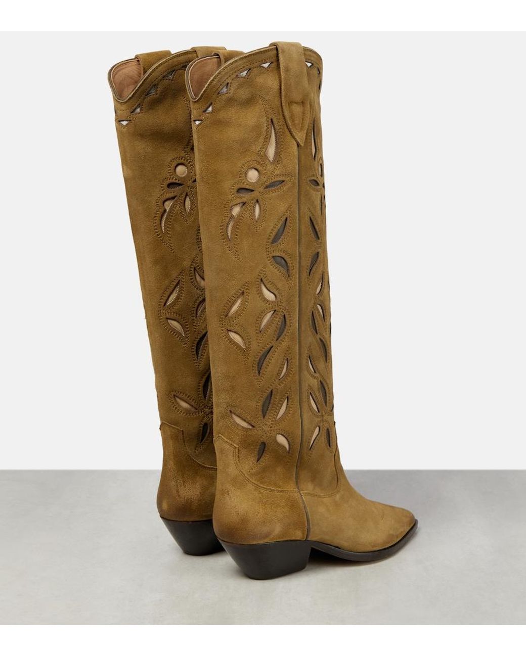 Isabel Marant Brown Denvee Suede Knee-High Cowboy Boots