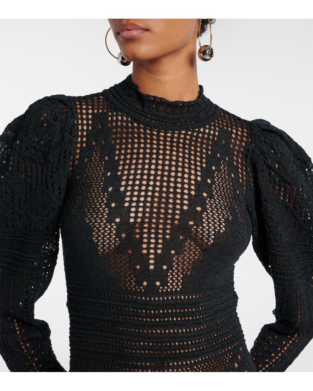 Isabel Marant Black Long Openwork Dress