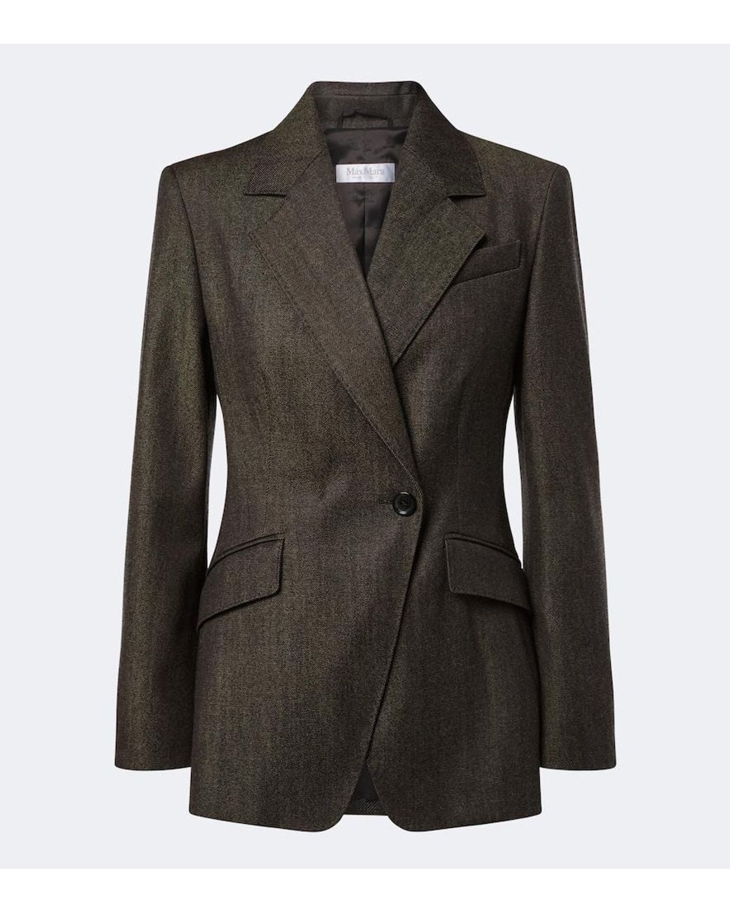 Max Mara Black Double-Breasted Virgin Wool Blazer
