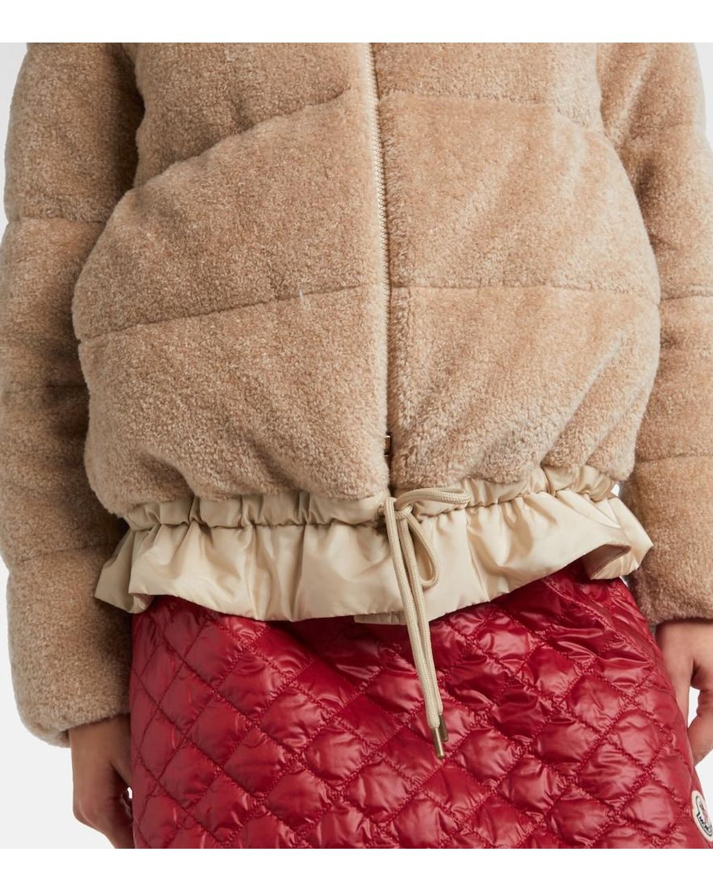 Moncler Natural Cedre Teddy Down Jacket