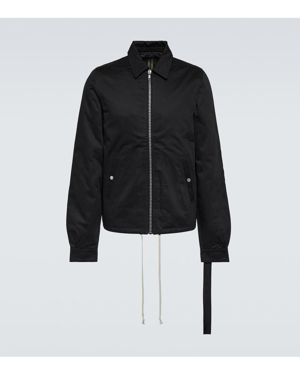 Rick Owens Black Cotton Twill Jacket for men
