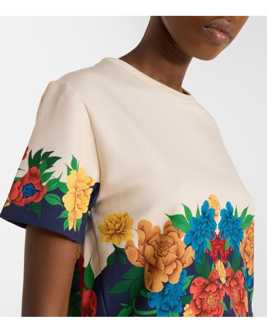 LaDoubleJ Blue La Scala Floral Cotton Jersey T-Shirt