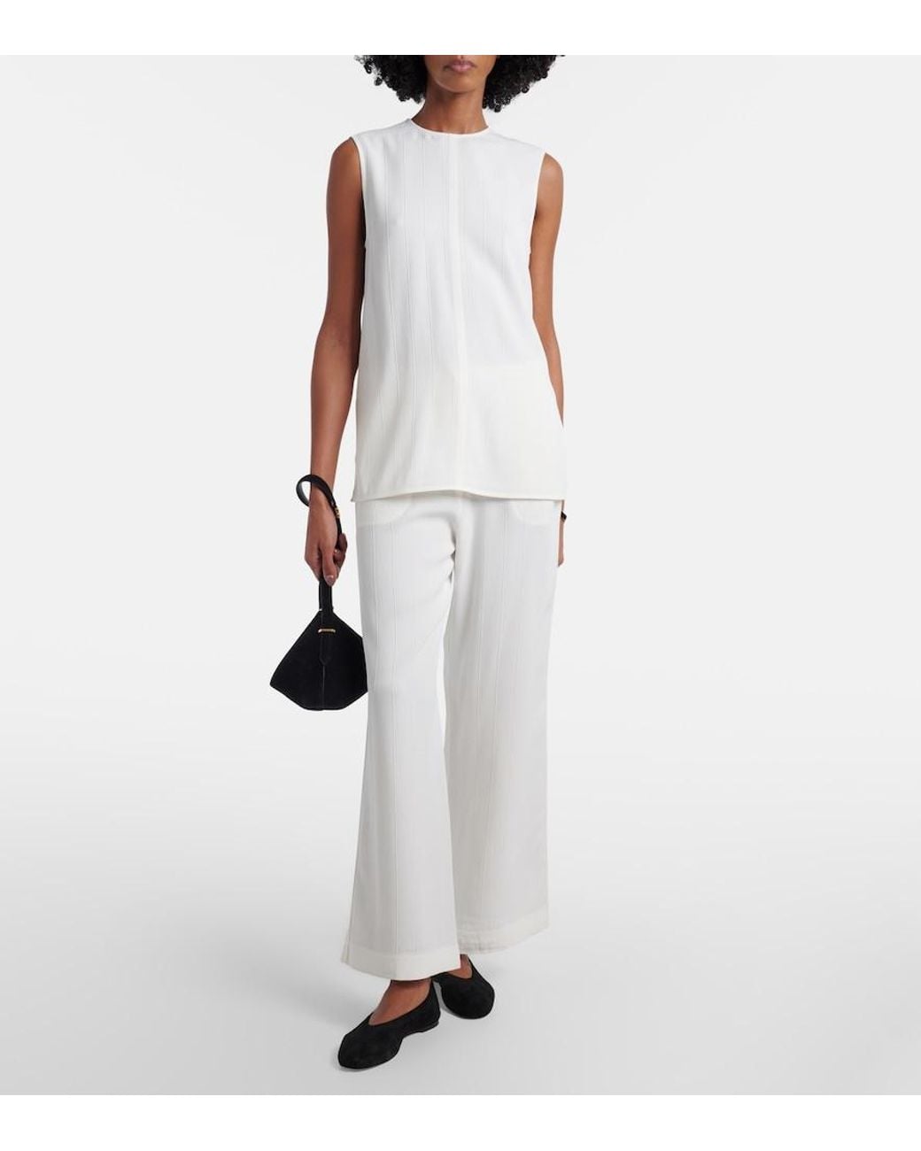 Totême  White Wide-Leg Pants