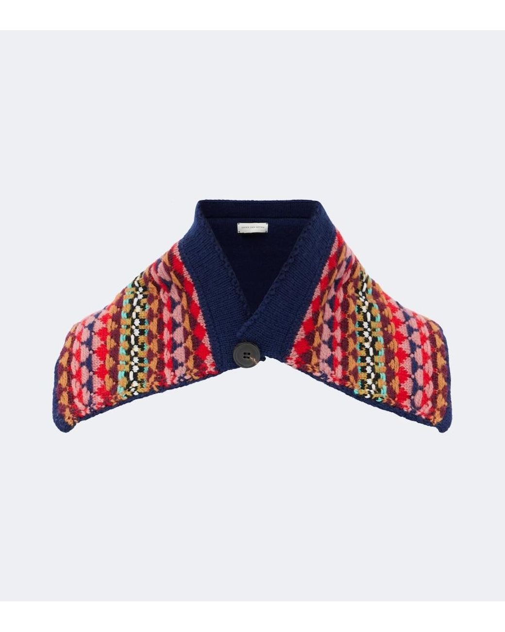 Dries Van Noten Blue Wool Collar