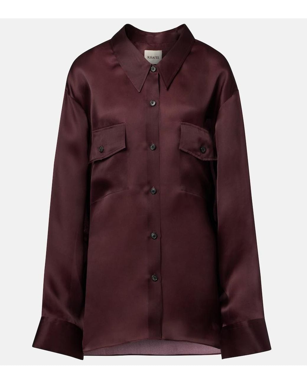 Khaite Purple Matteo Silk Shirt