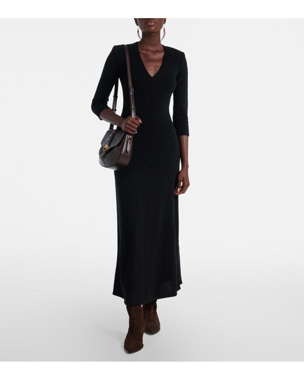 Isabel Marant Black Salina Wool-Blend Maxi Dress