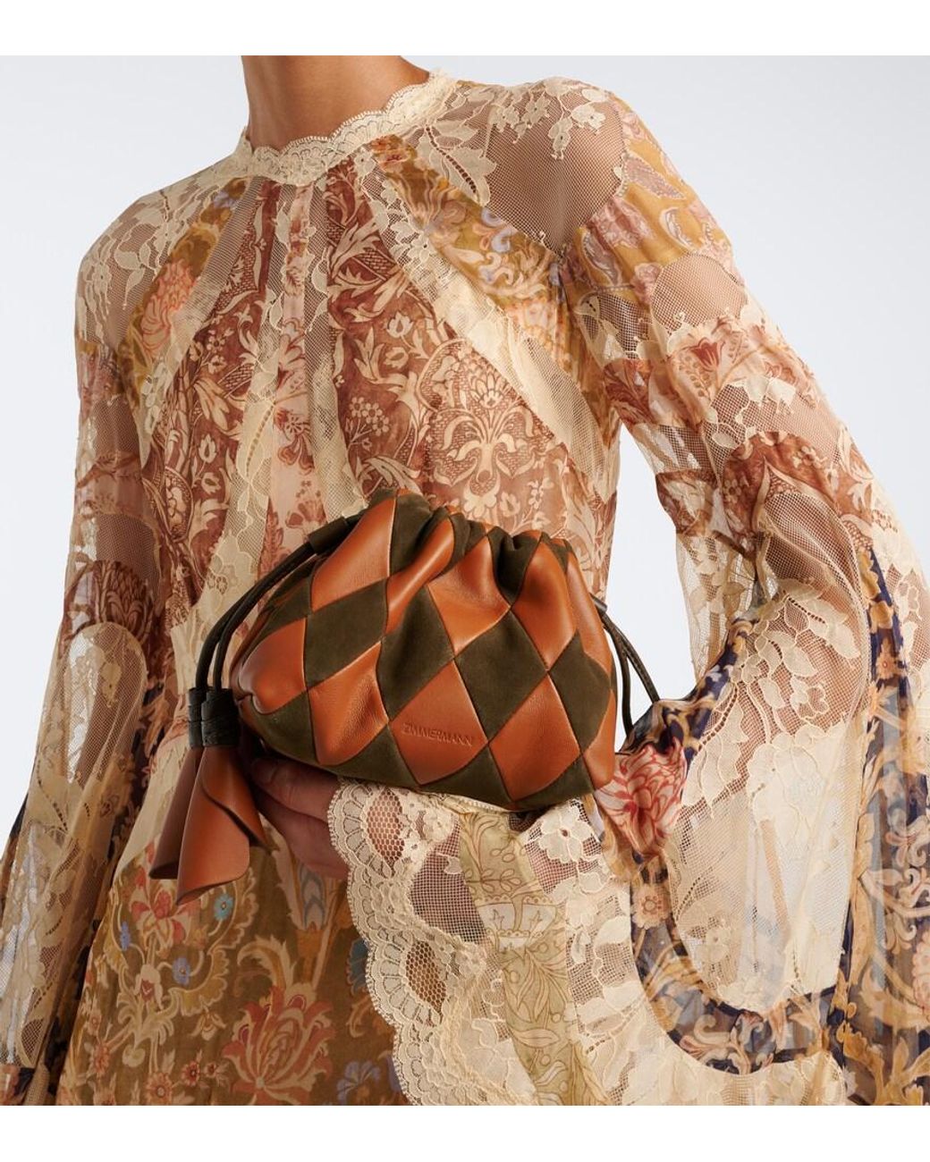 Zimmermann Brown Cloud 91 Small Leather And Suede Clutch