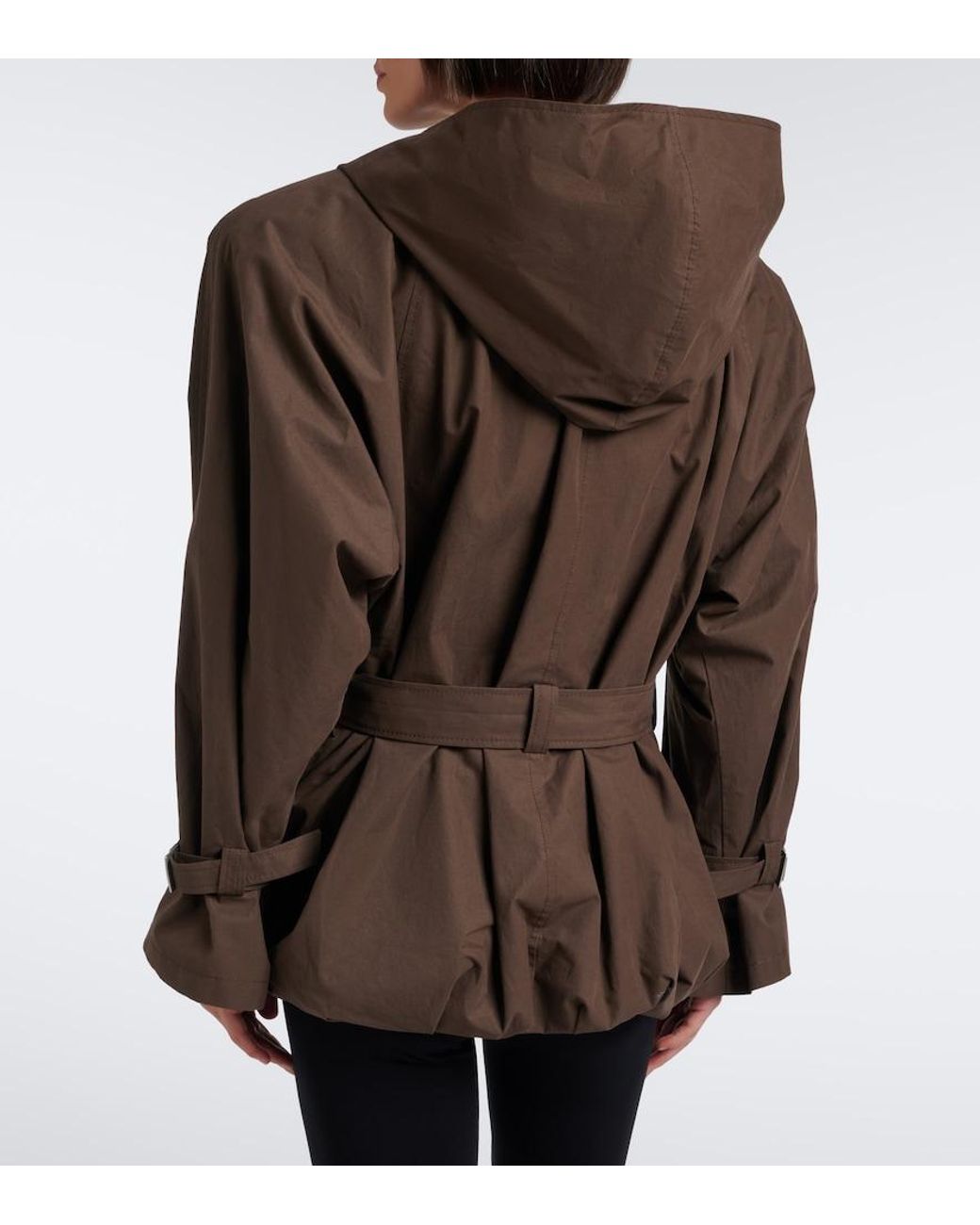Magda Butrym Brown Belted Hooded Cotton Jacket