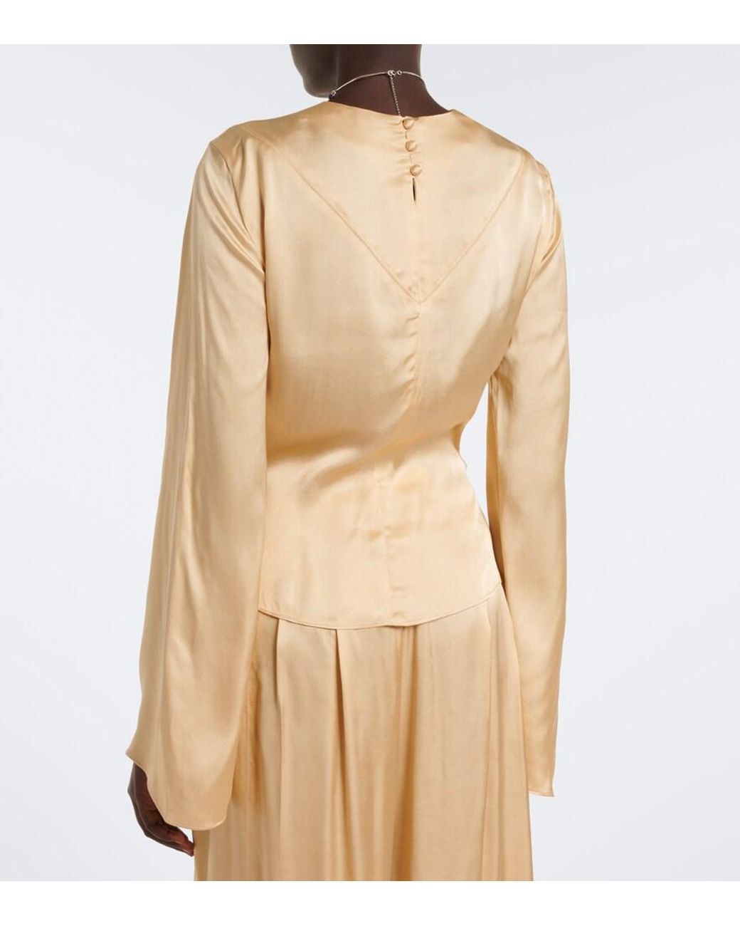 Isabel Marant Natural Neame Draped Satin Top